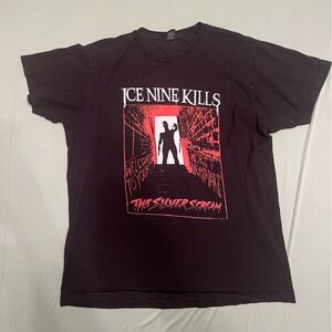 Red and Black Short Sleeve Graphic Tee